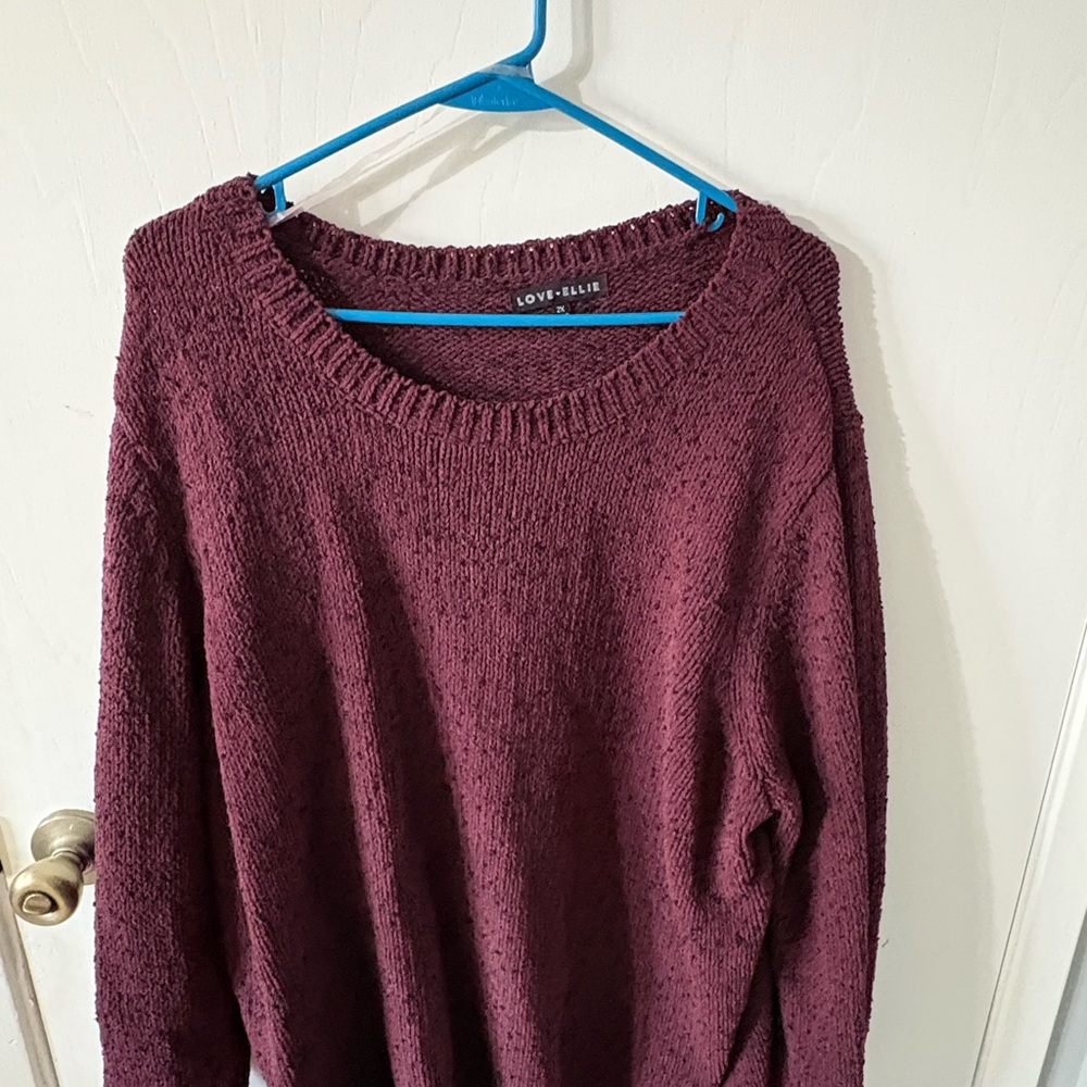 Love Ellie Women's Maroon Crew Neck Sweater—Stitch Fix